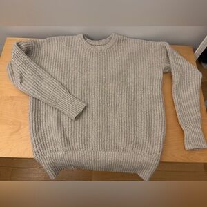 Abercrombie & Fitch Beige & Gold Crew Neck Sweater